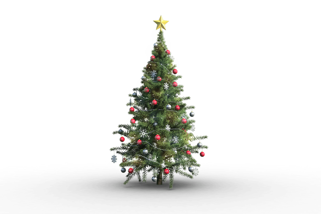Festive Christmas Tree with Clear Background for Seasonal Use