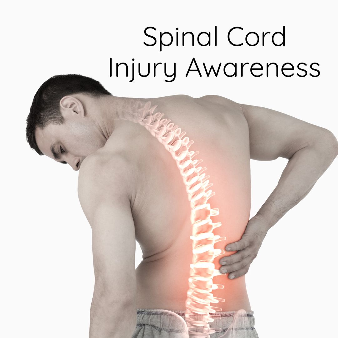 Spinal Cord Injury Awareness Campaign with Backache Illustration