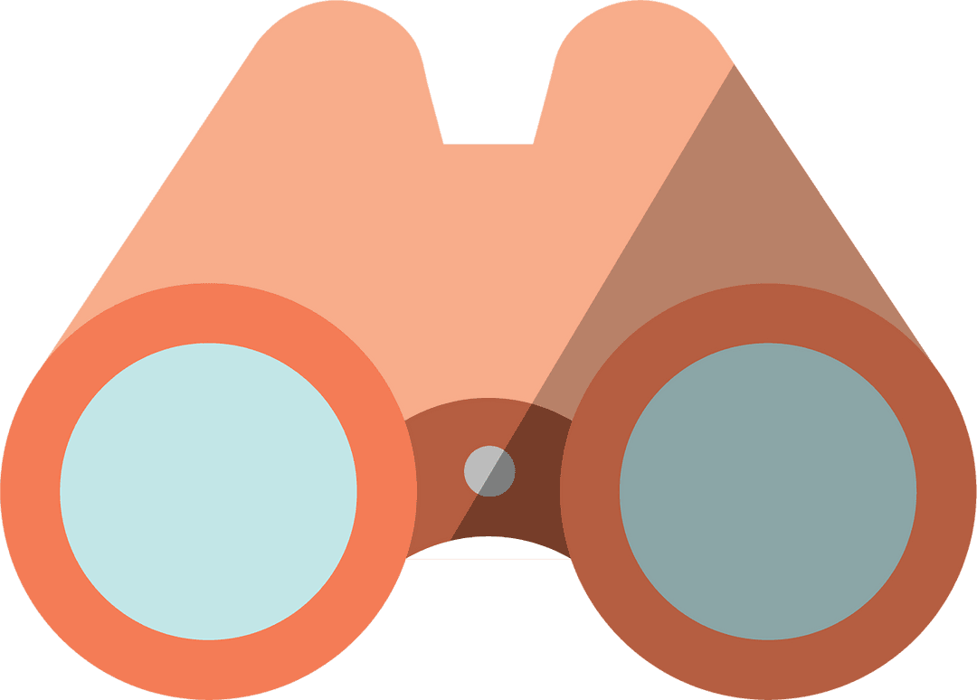 Transparent Vector Illustration of Orange Binoculars