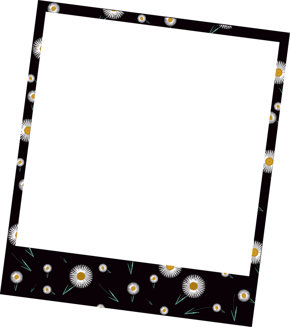 Rotating Convertible Floral Frame with White Daisies Transparent Background