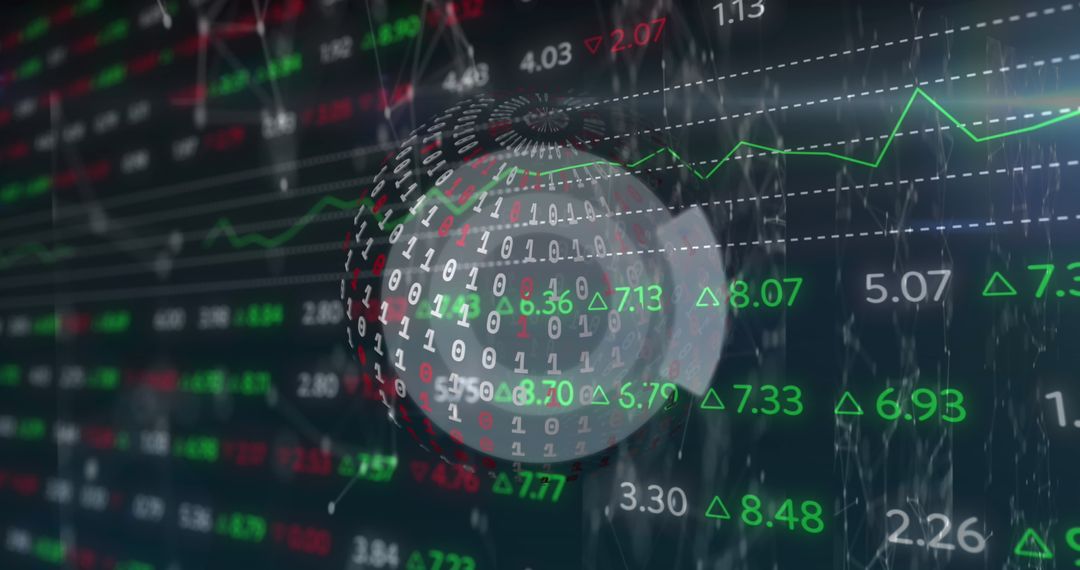 Global Technology and Finance Concept Featuring Binary Sphere