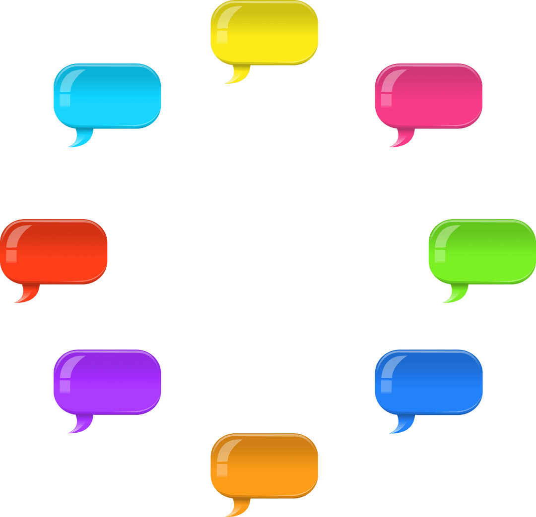 Colorful Transparent Speech Bubbles for Digital Communication
