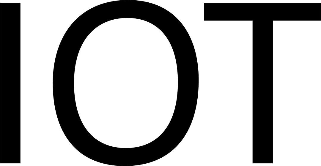 IOT Text Illustration with Transparent Background in Vector Style