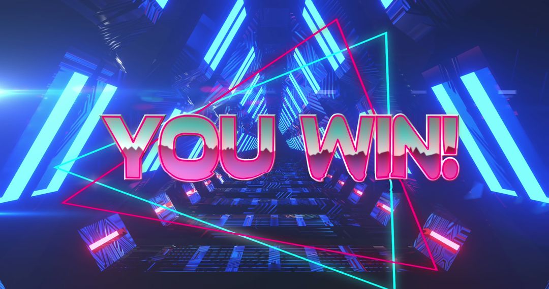 You Win Digital Tunnel Animation Background for Gaming