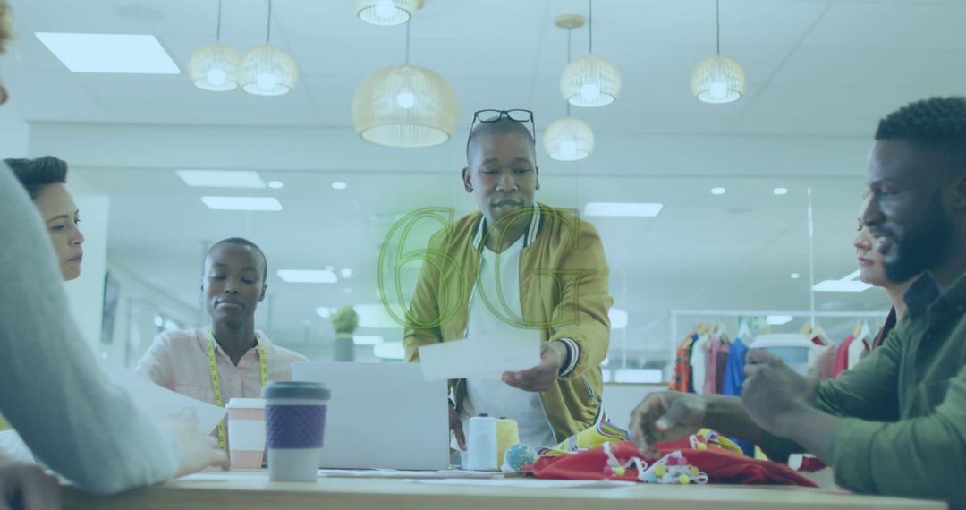 Diverse Design Team Collaborating in Fashion Studio