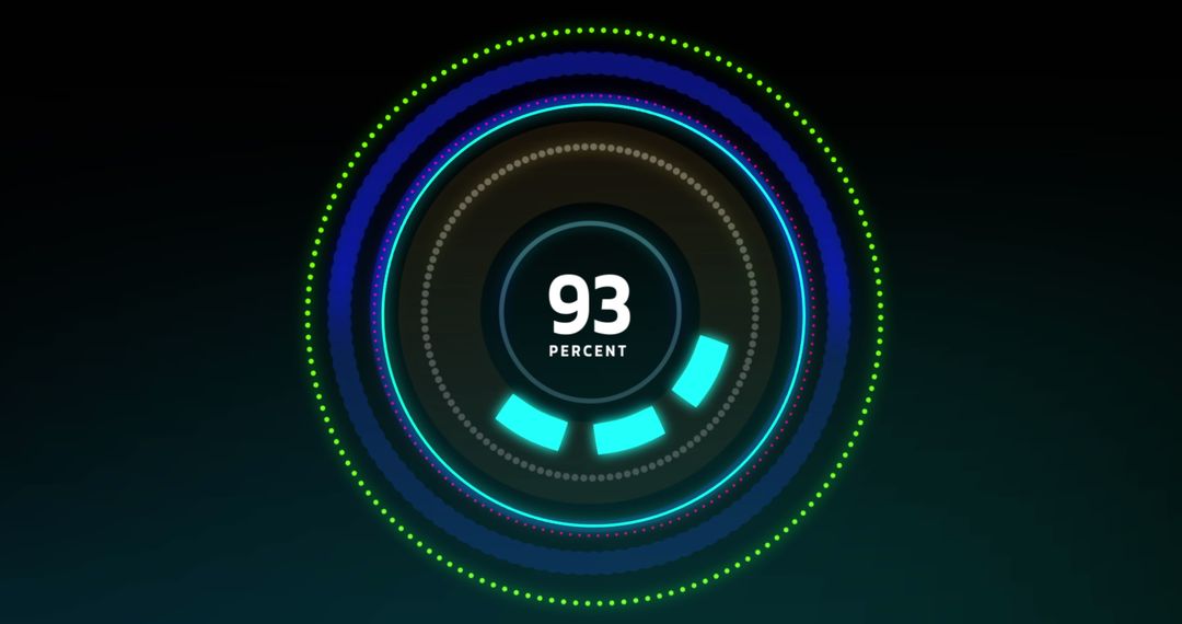 Futuristic Circular Loading Indicator with Bright Neon Glow