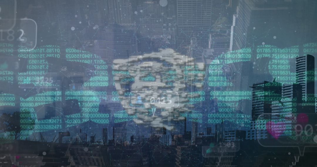 Cybersecurity Technology Concept with Digital Padlock