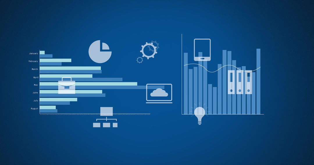 Digital Graphics Representing Diverse Financial Data and Analytics