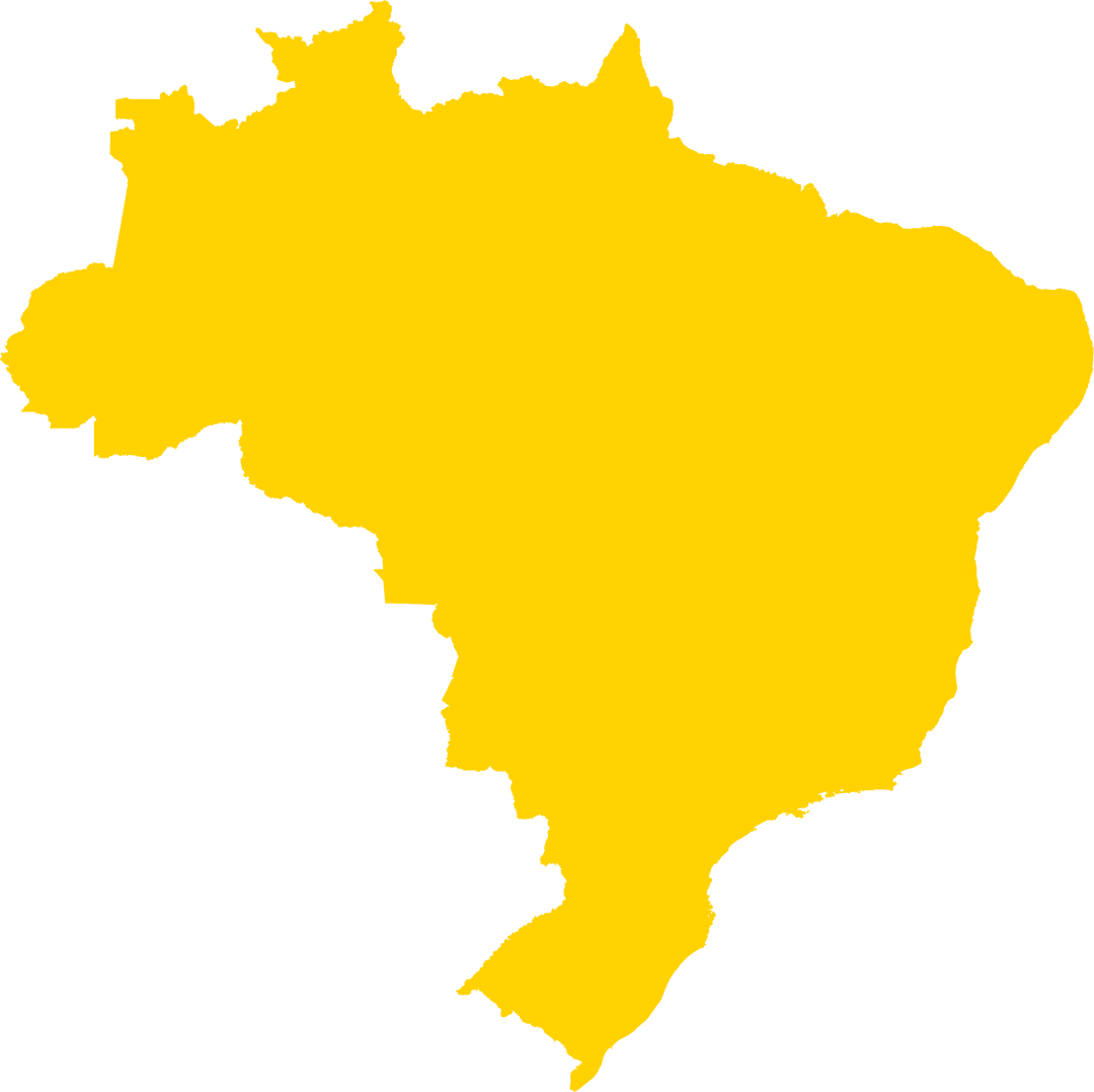 Transparent Yellow Brazil Map Shape with Copy Space