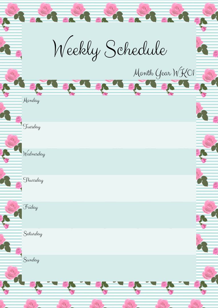 Floral Weekly Schedule Template for Planning