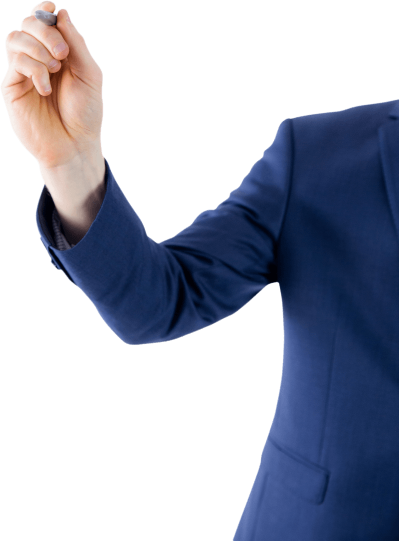 Transparent Background Businessman Writing Concept