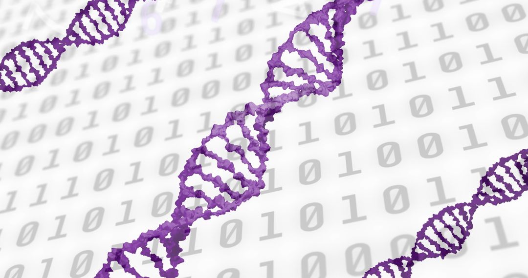 Digital dna strand over binary code background