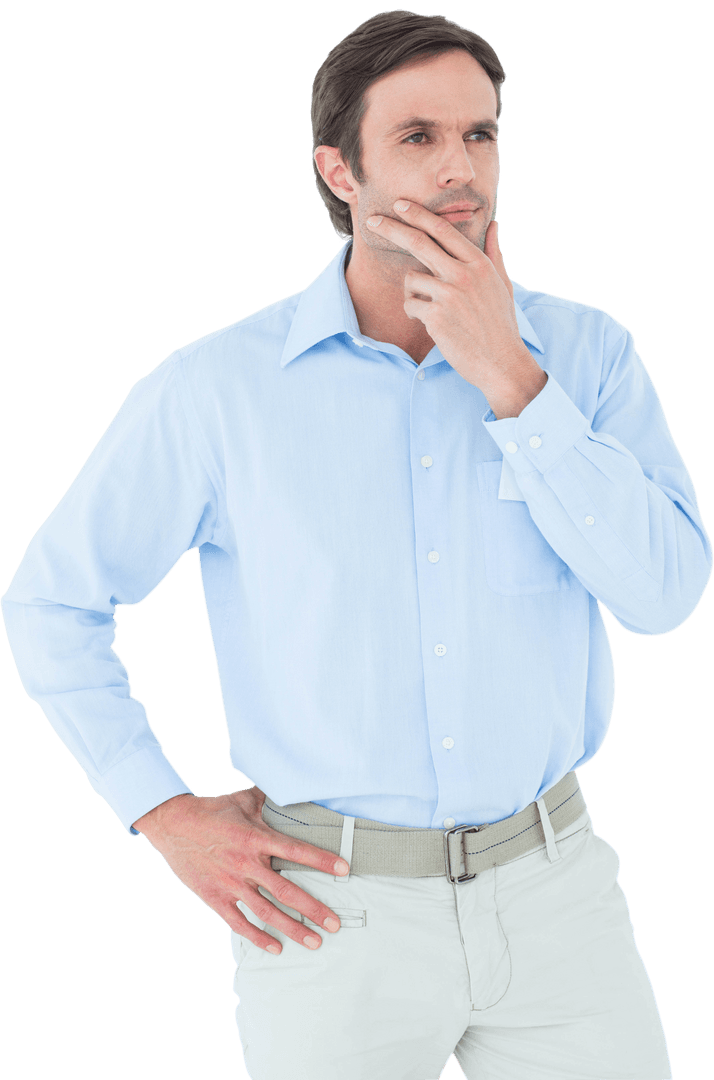 Transparent Thoughtful Businessman Pondering Future Ideas