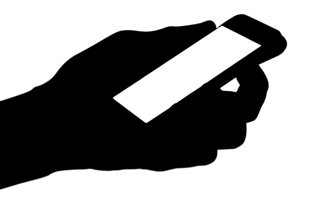 Transparent Smartphone Silhouette with Hand Illustration