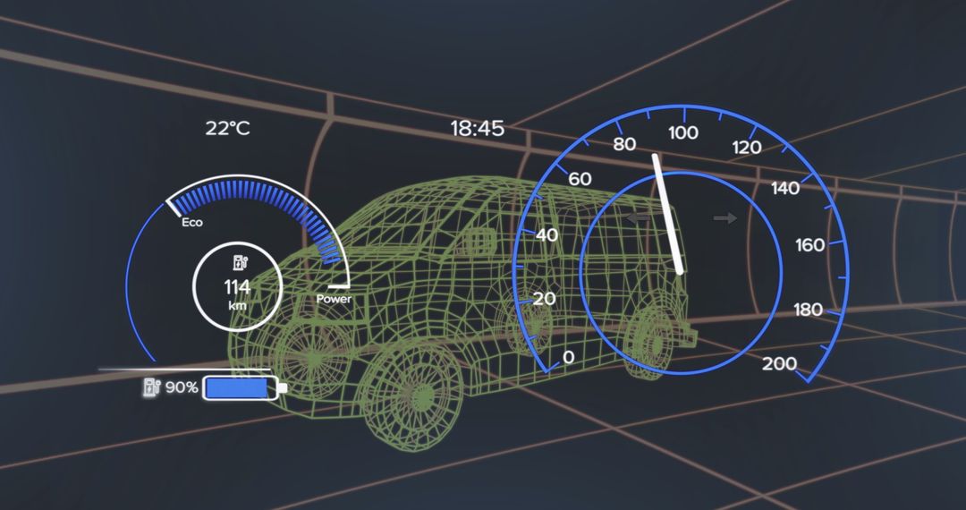 Futuristic Car Dashboard Interface Digital Concept