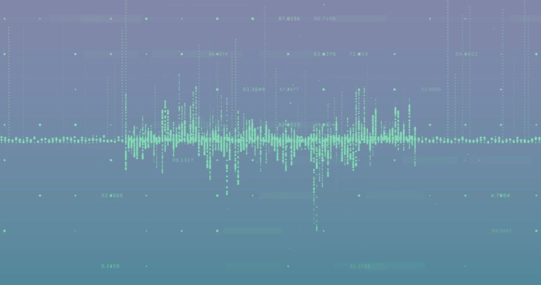 Digital Data Waves on Blue Background Illustrating Analytics