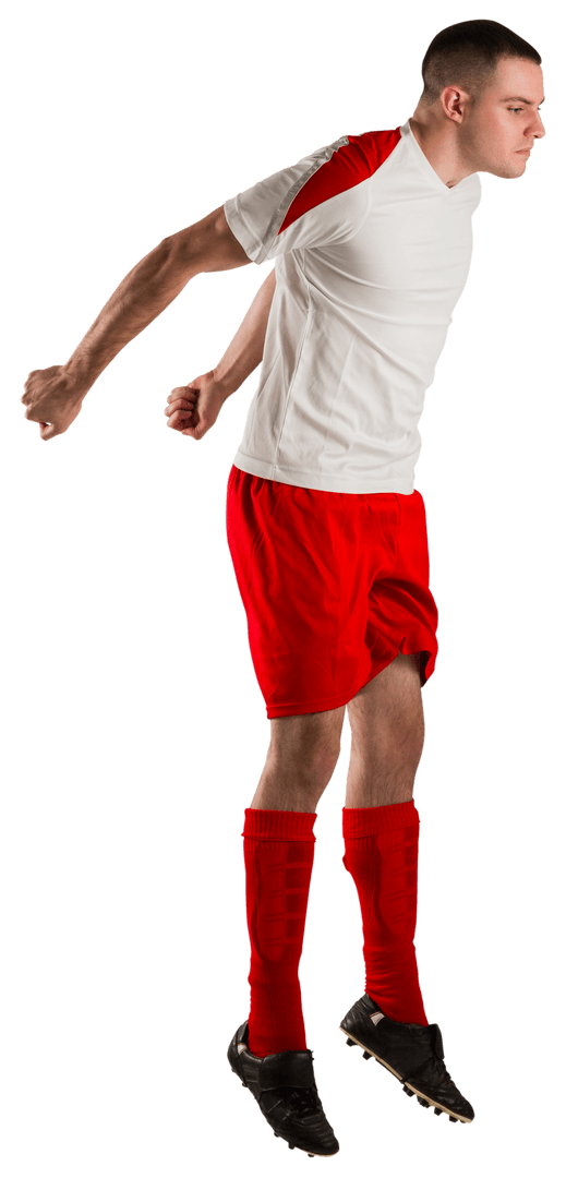 Energetic Football Player Jumping with Passion Transparent - Download Free Stock Images Pikwizard.com