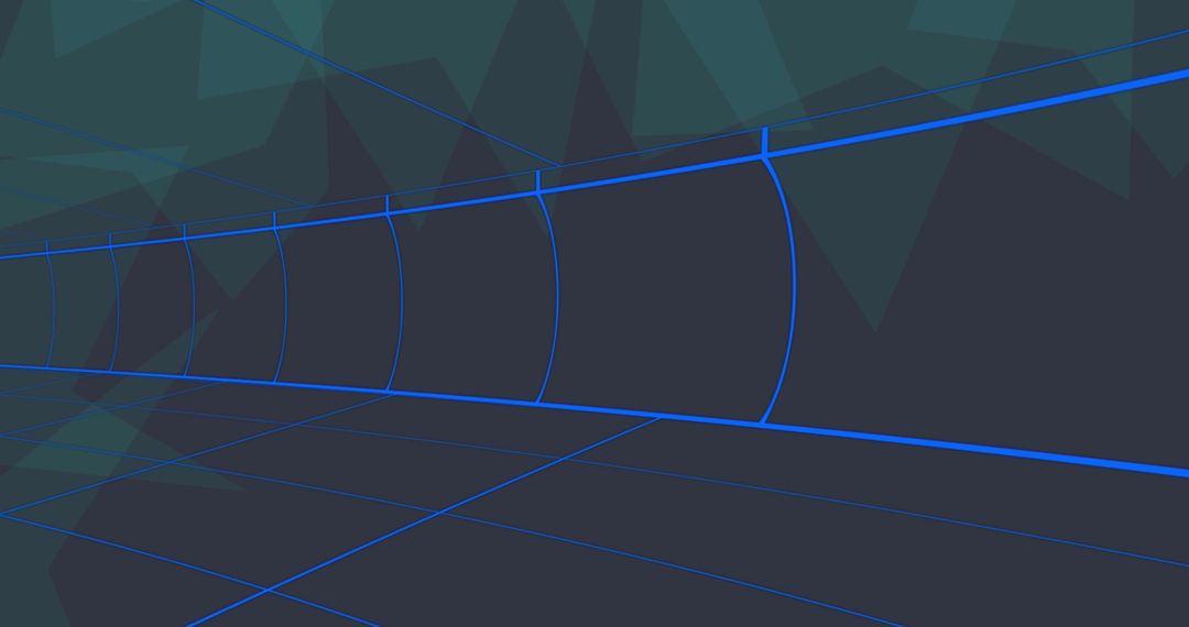 Abstract Blue Grid on Geometric Green Patterned Background