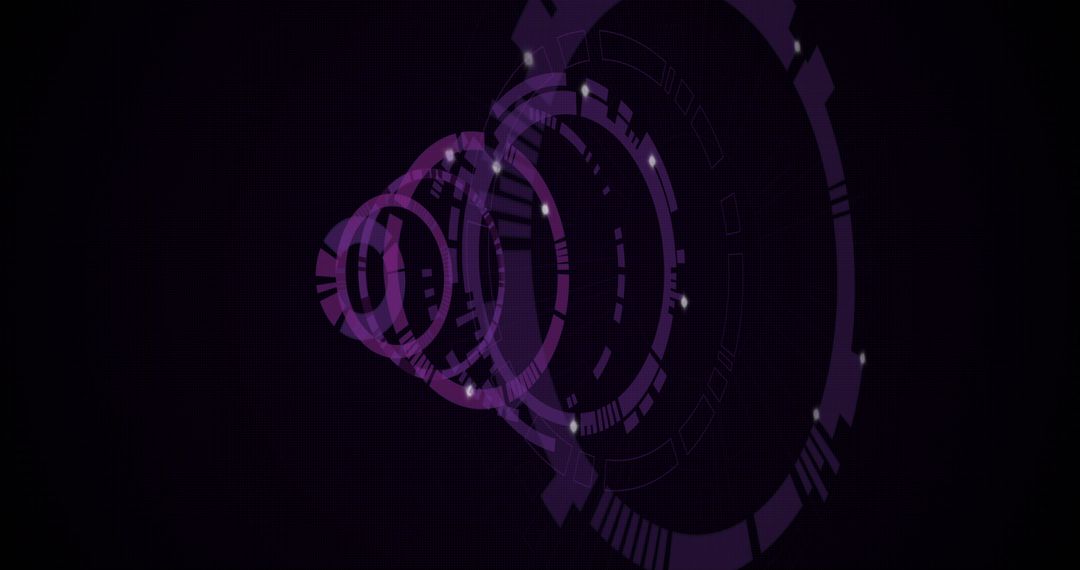 Futuristic Digital Interface with Moving Circle Designs