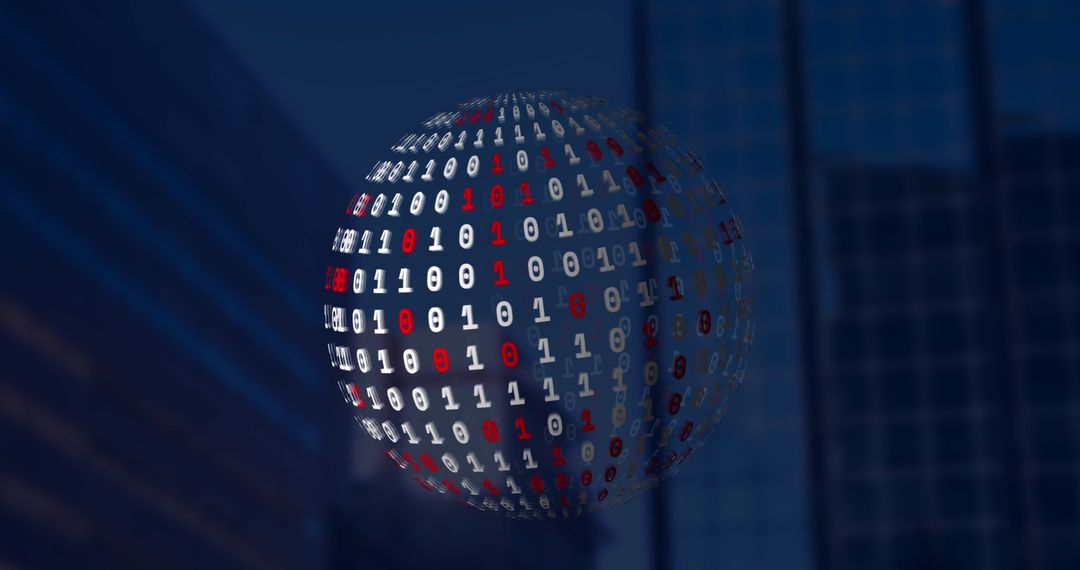 digital sphere of binary code against building background - Free Images, Stock Photos and Pictures on Pikwizard.com