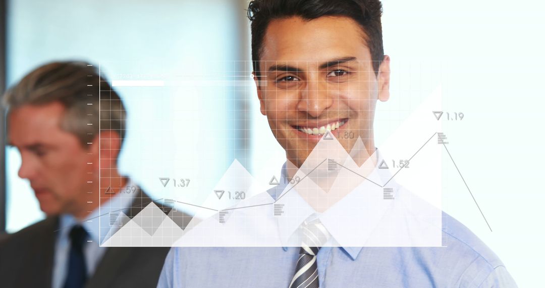 Business Growth Concept with Graphs and Diverse Team Collaboration