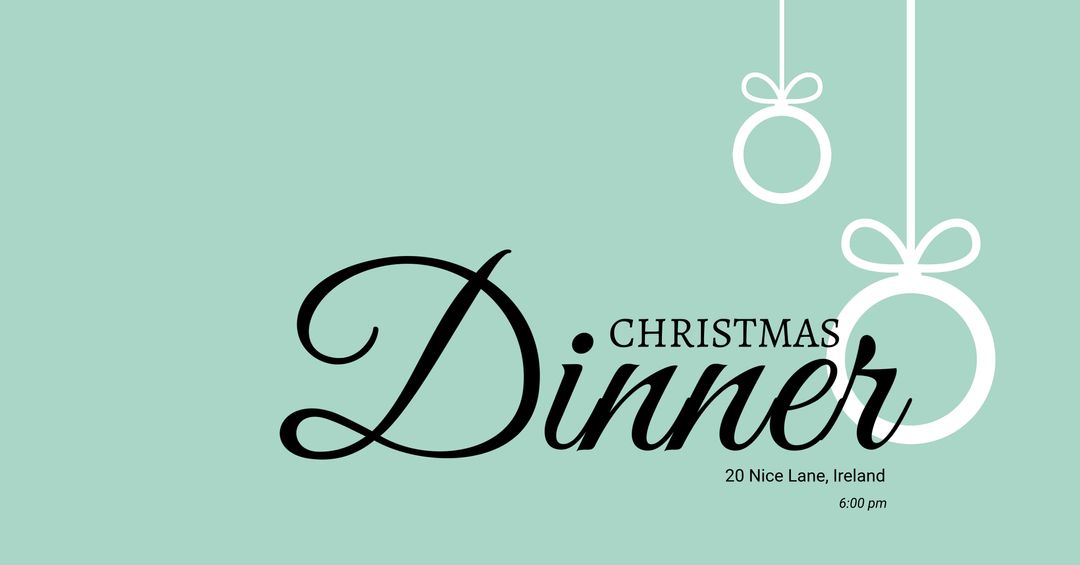 Elegant Christmas Dinner Invitation Design with Festive Ornaments