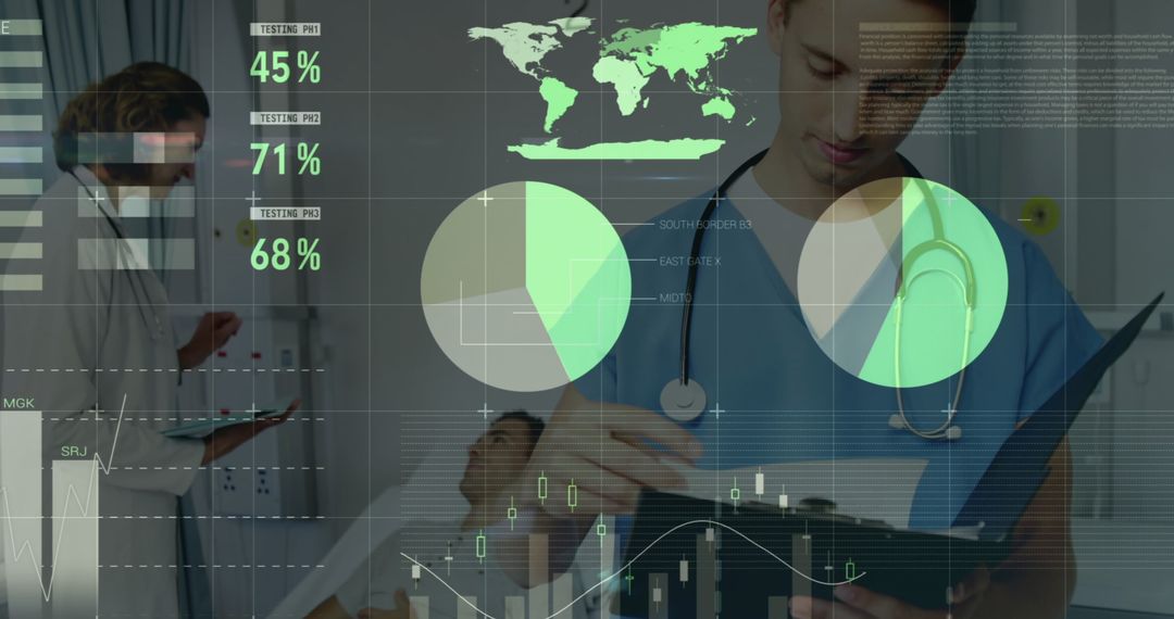 Digital Healthcare Concept with Doctor Analyzing Data