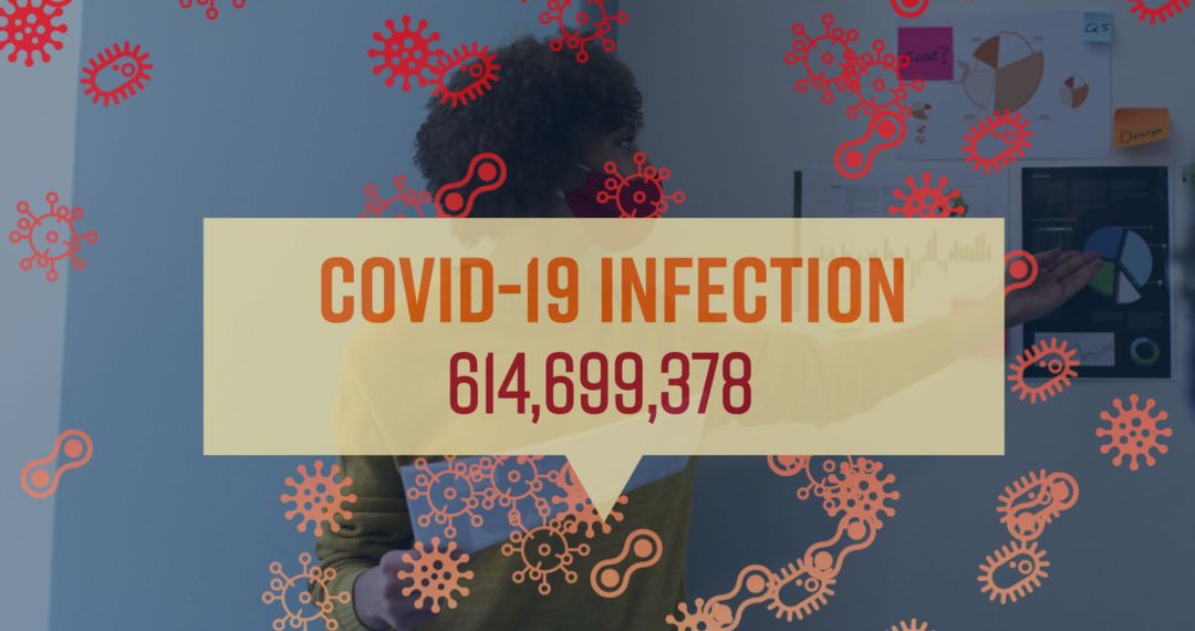 COVID-19 Infection Count on Office Illustration