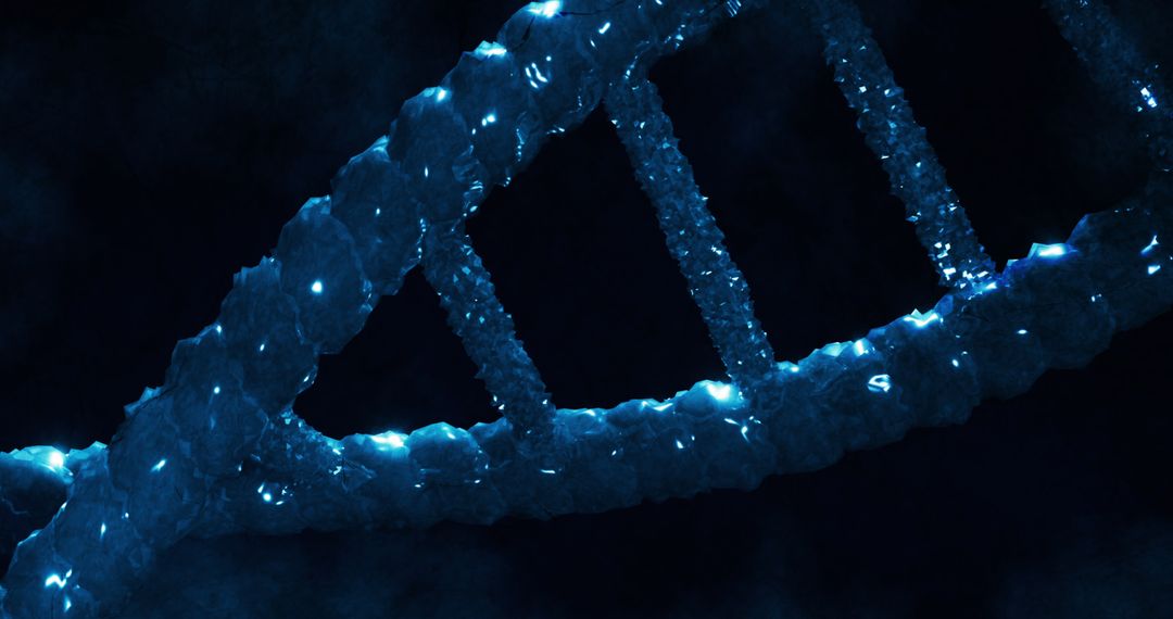 Macro View of 3D DNA Strand in Motion for Science Research