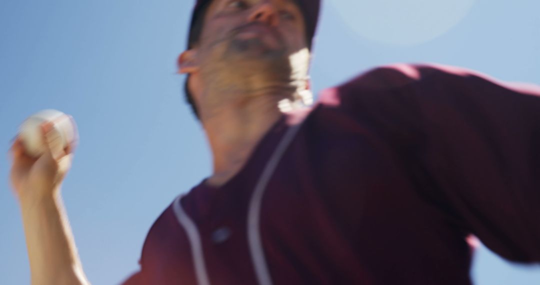 Motion Blur Close-up of Baseball Pitcher Throwing Ball - Free Images, Stock Photos and Pictures on Pikwizard.com