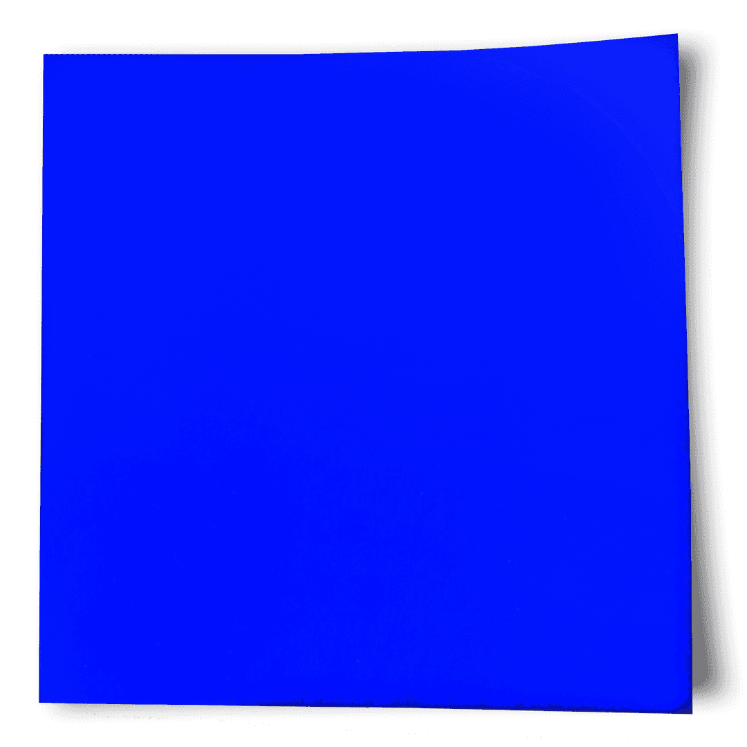 Transparent Vibrant Blue Adhesive Note on Clear Background
