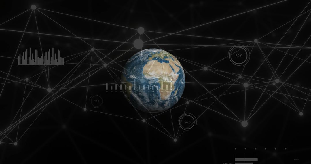 Digital Network Connections Over Planet Earth