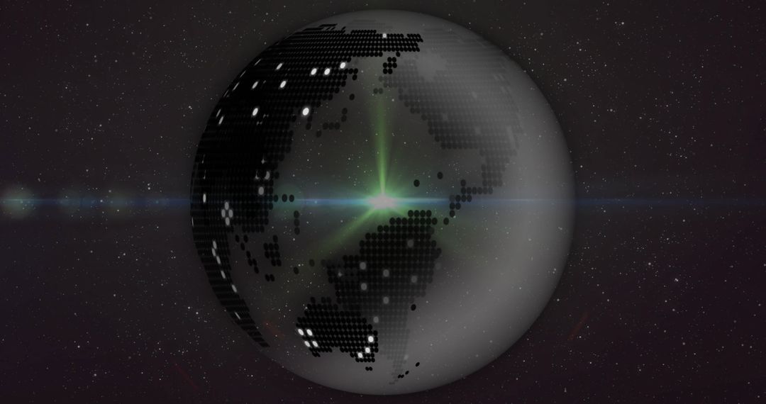 Futuristic Digital Globe with Pulsating Energy Flare