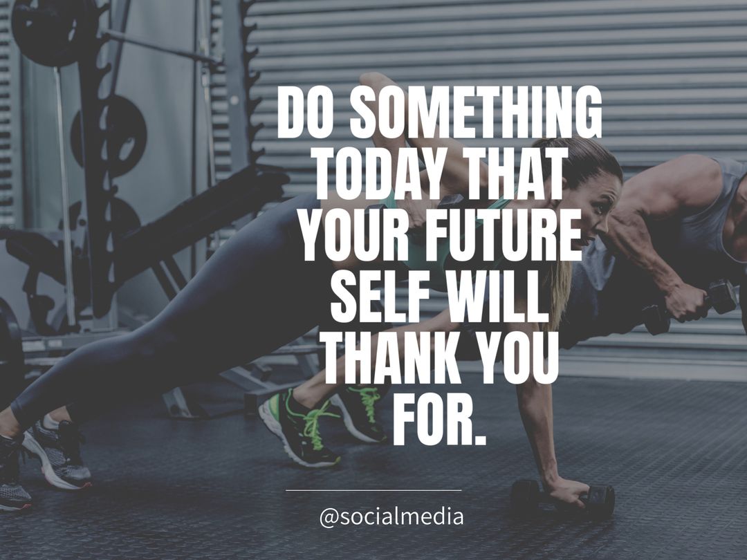 Motivational Workout Message with Plank Exercise