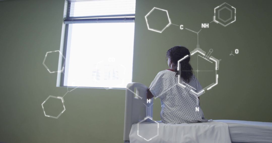 Future of Medicine: Woman Experiencing Digital Health Interface