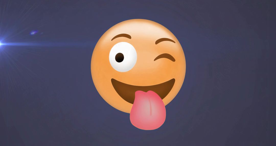 Playful Winking Face Emoji on Gradient Background