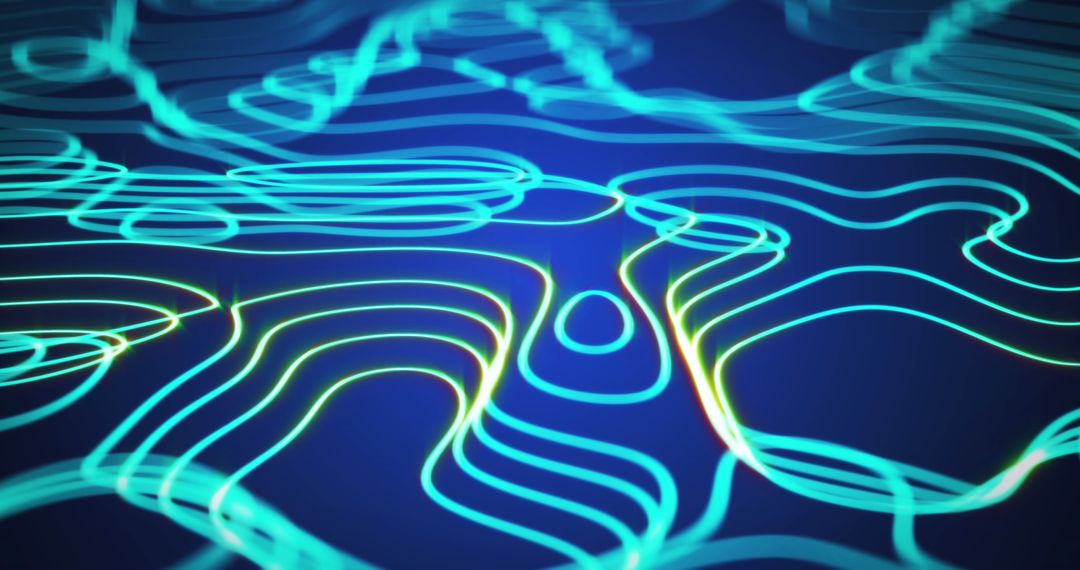 Futuristic Neon Digital Networks on Deep Blue Background