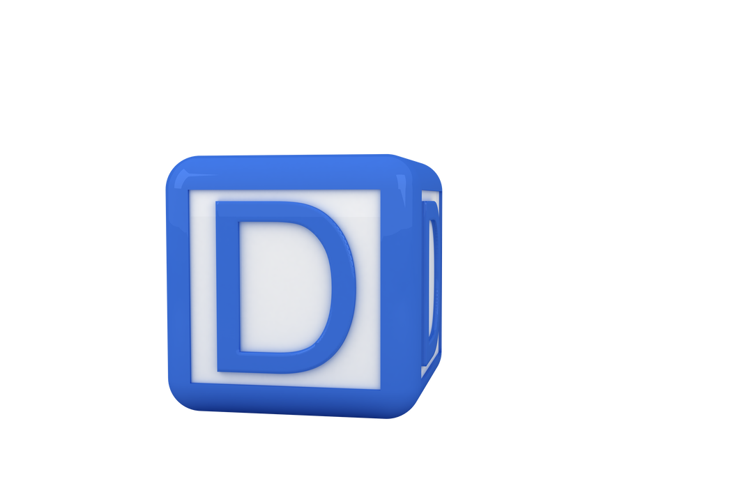 Blue Letter D Cube on Transparent Background Isolated Widely - Download Free Stock Images Pikwizard.com