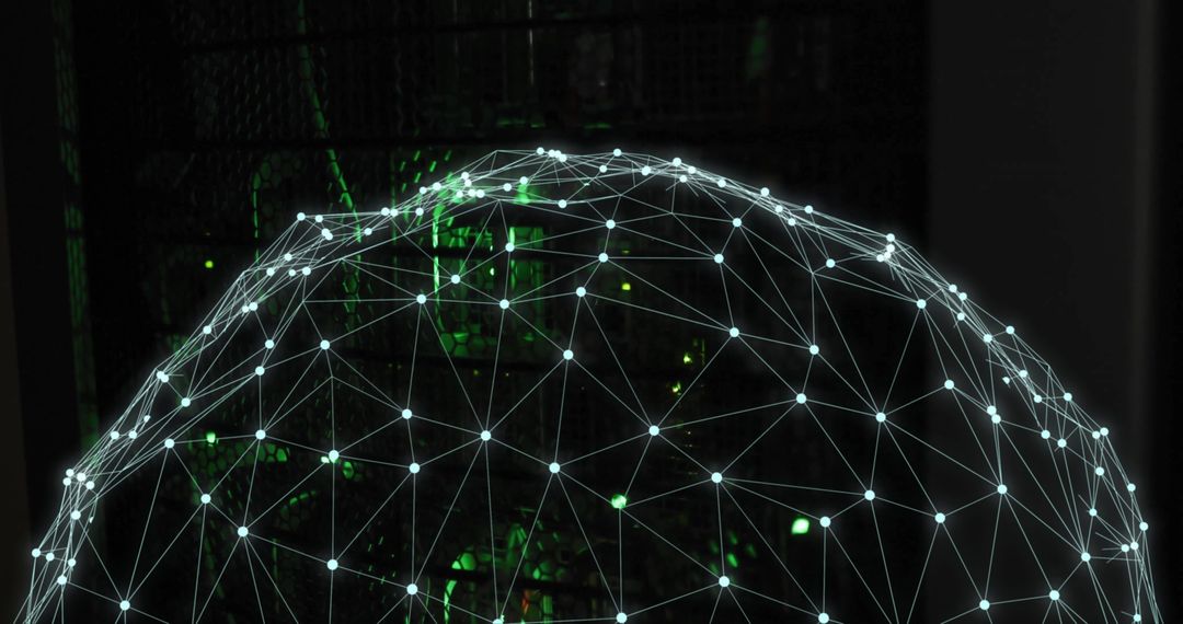 Digital Globe with Network Connections over Server Background