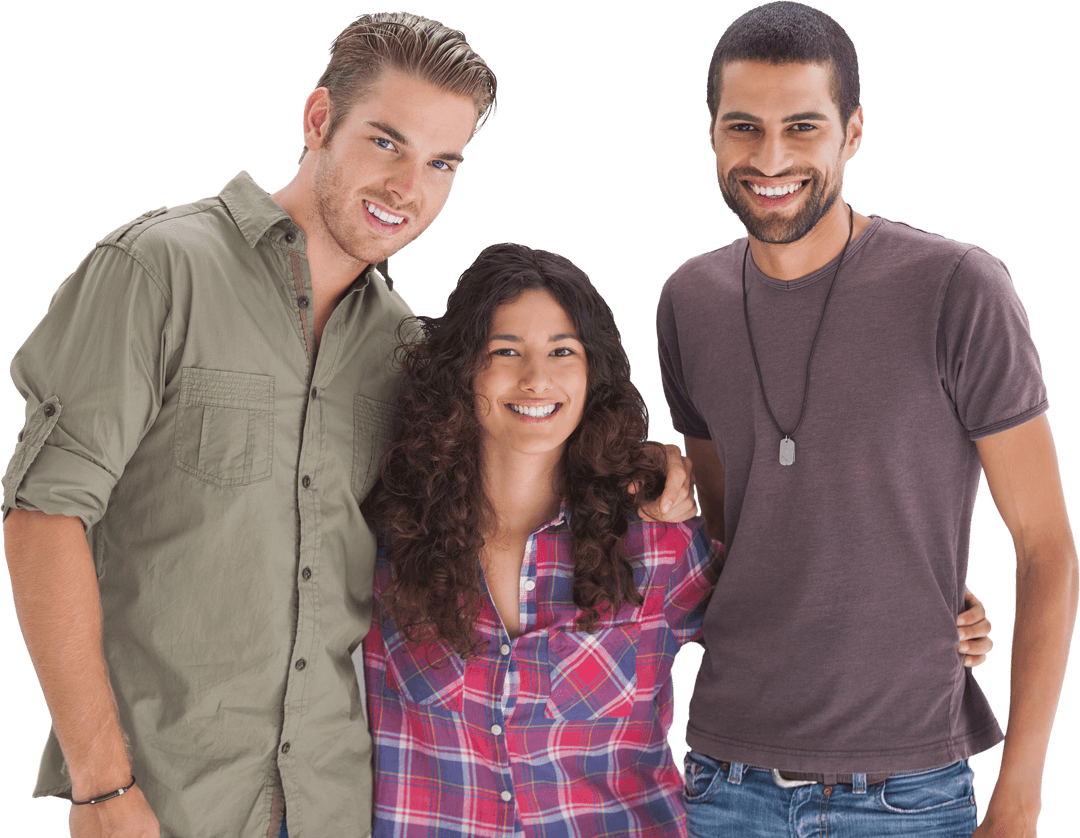 Happy Transparent Friendship Group of Modern Hipsters