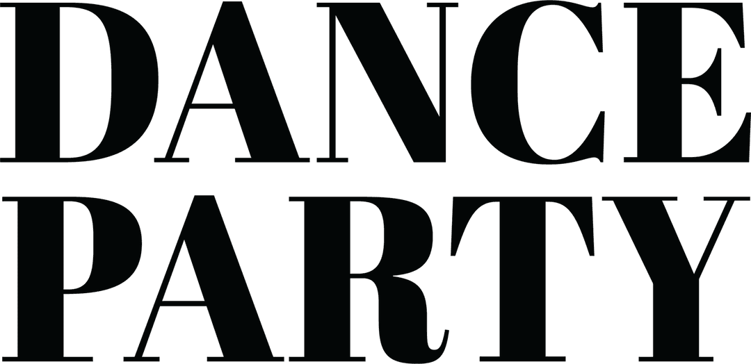 Dance Party Text on Transparent Background for Events