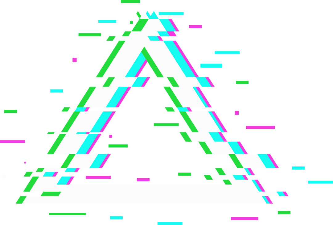 Abstract Glitching Triangle on Transparent Background