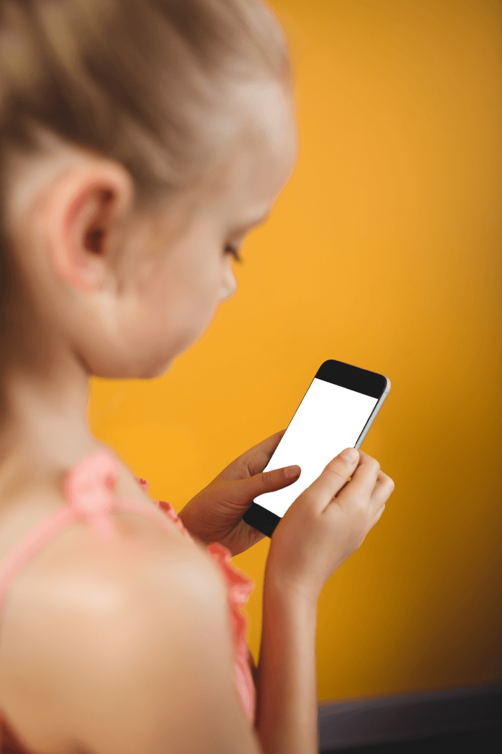 Transparent Side View of Girl Focusing on Smartphone