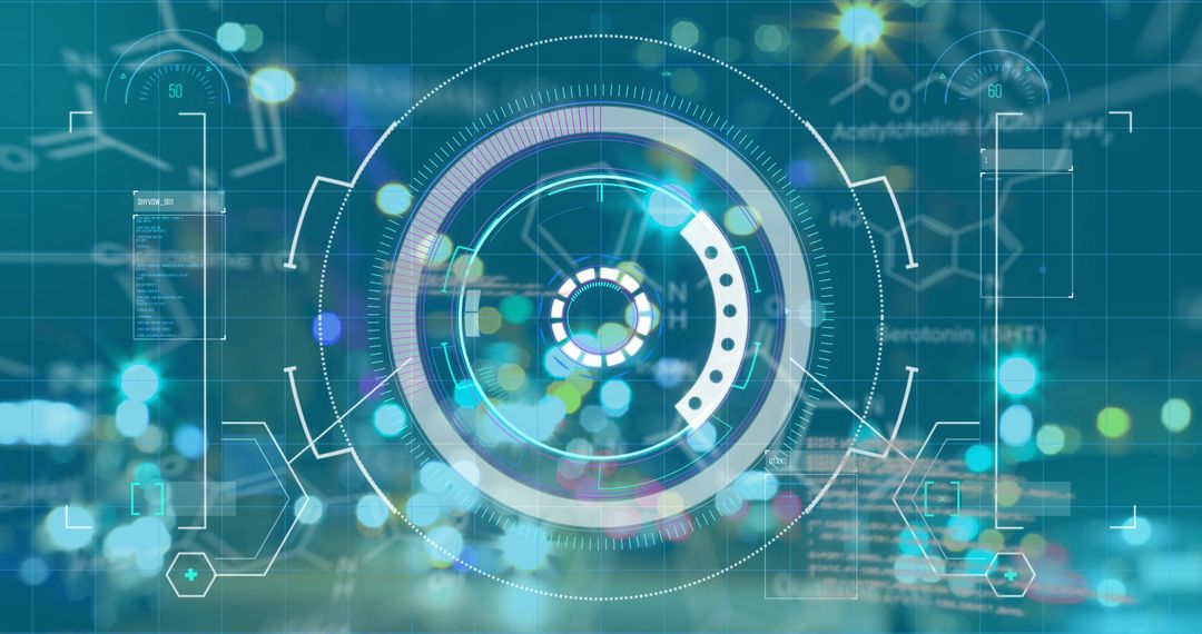 Futuristic Technology Interface Overlay in Urban Setting