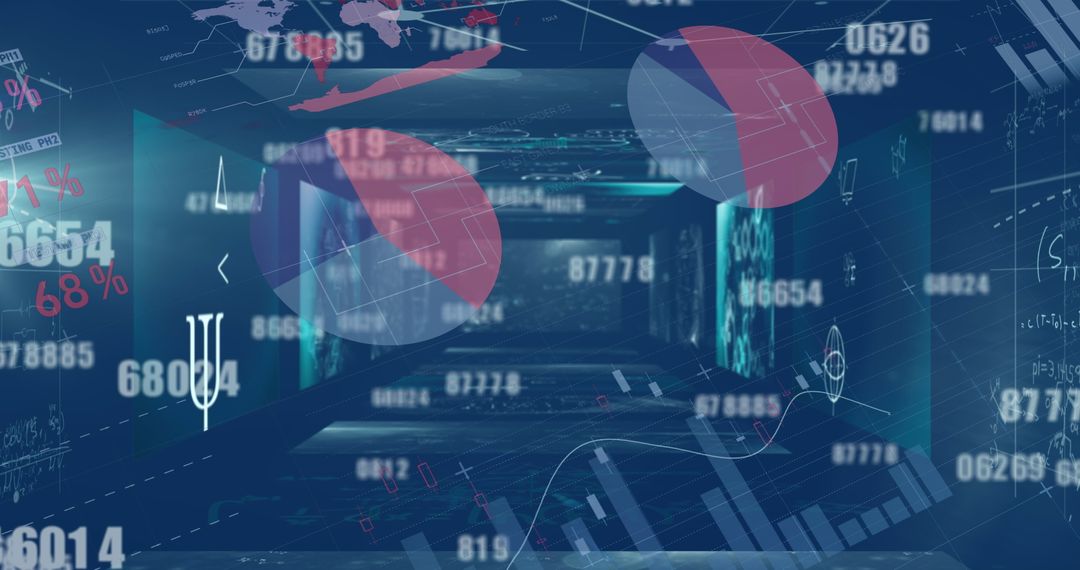 Futuristic Data Overlay with Global Analytics and Graphs