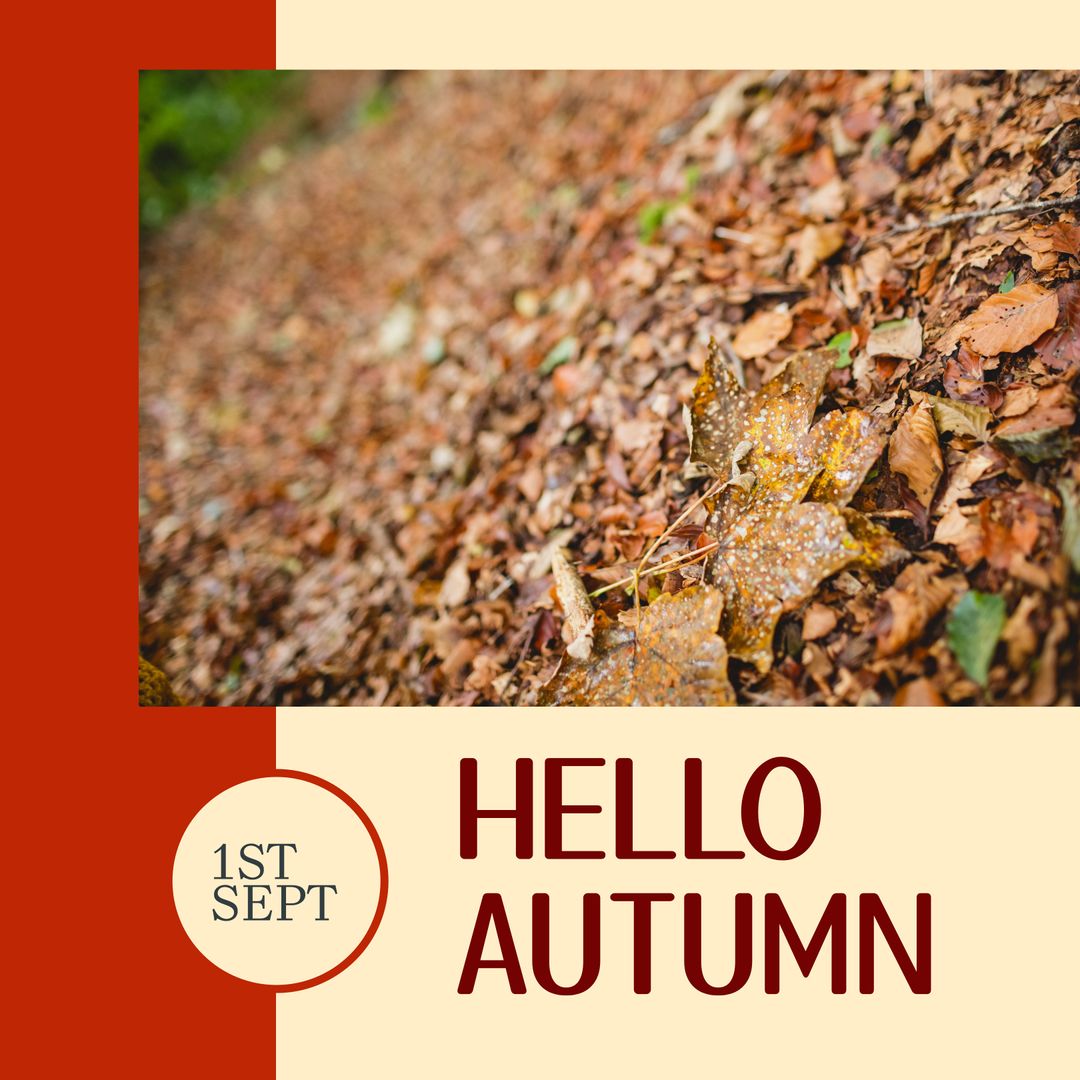 Autumn Leaves with Text Overlay Greeting the Season
