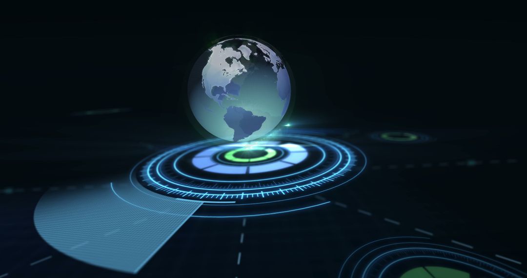 Futuristic Globe with Circular Holographic Patterns