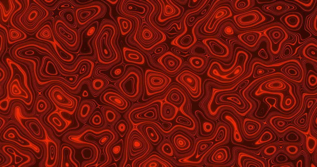 Vibrant Red Glowing Liquid Patterns Creating Mesmerizing Abstract Waves