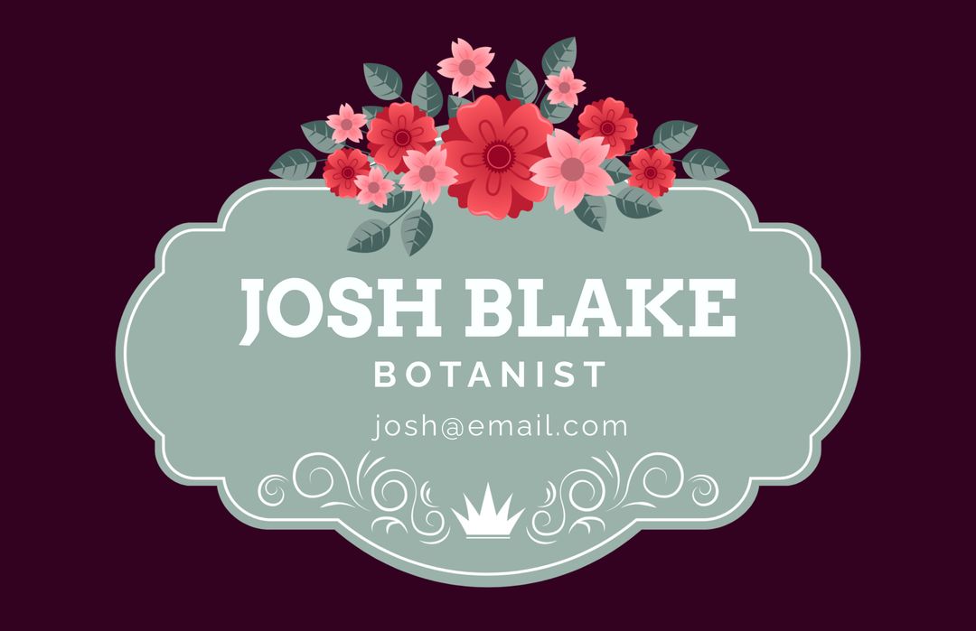 Elegant Floral Business Card Template for Botanists and Nature Enthusiasts - Download Free Stock Templates Pikwizard.com