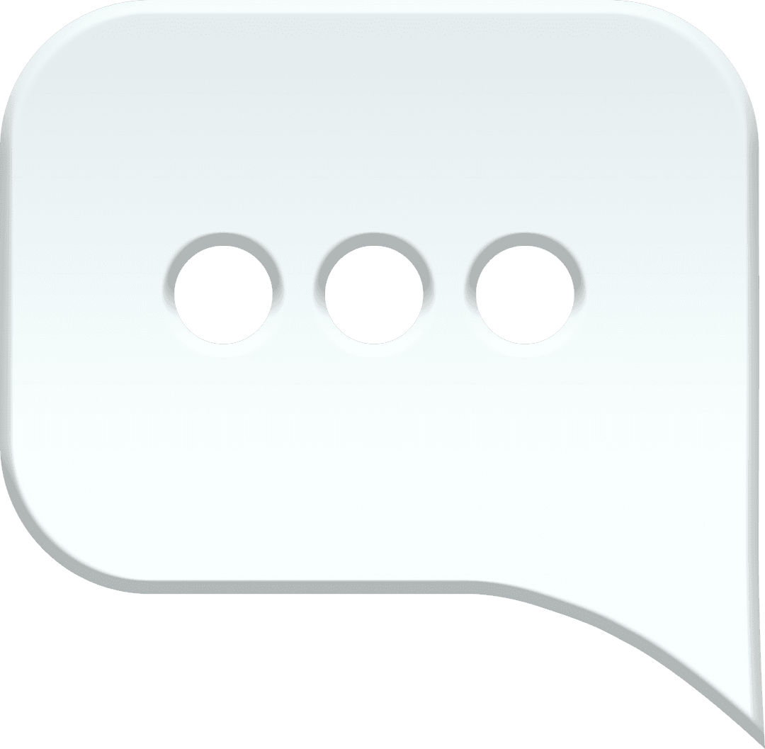 Transparent speech bubble with three dots icon